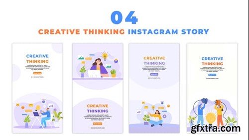 Videohive Creative Thinking Concept Flat Character Instagram Story 48624069