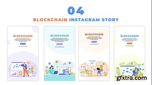 Videohive Blockchain Technology Flat Avtar Instagram Story 48623595