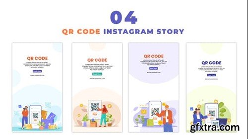 Videohive QR Code Payment 2D Vector Cartoon Instagram Story 48623871