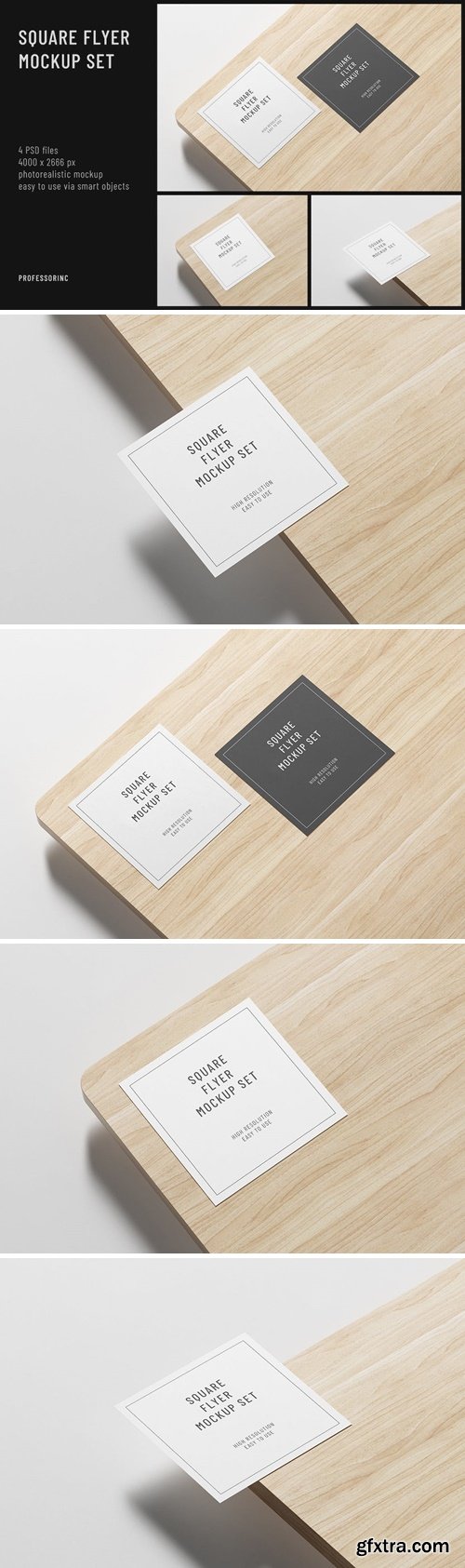 Square Flyer Mockup Set L7CX4JC