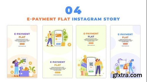 Videohive Flat Vector E-Payment Animation Instagram Story 48623236