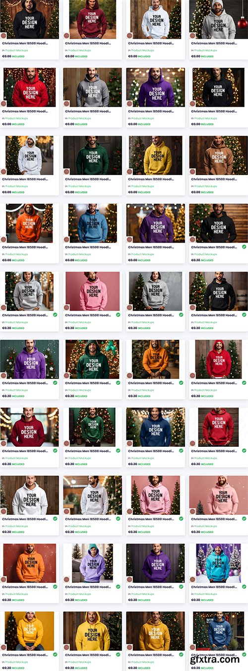 Christmas Men 18500 Hoodie Mockup Bundle