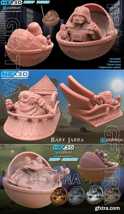 Star Wars Baby - Jarjar and Jabba and Vader &ndash; 3D Print Model