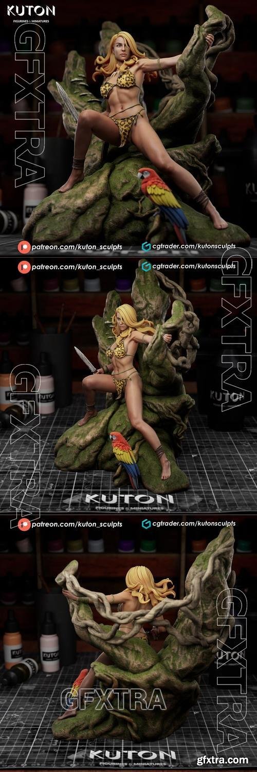 Kuton Figurines - Jungle Girl &ndash; 3D Print Model