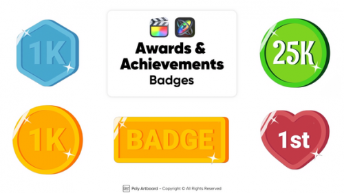 Videohive - Awards & Achievements Badges For Final Cut Pro X - 48317467 - 48317467