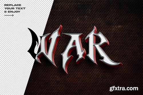 War Metal 3d Layer Style Text Effect TCB2PN7