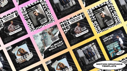 Videohive - Dropnot Streetwear Typography Posts | Mogrt - 48330347 - 48330347