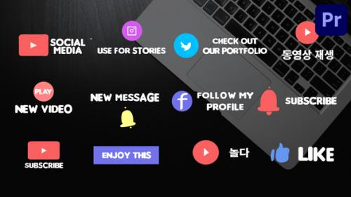 Videohive - Social Media Subscribe Buttons | Premiere Pro MOGRT - 48337990 - 48337990