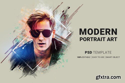 Modern Portrait Art PSD Template WHQ6NLN