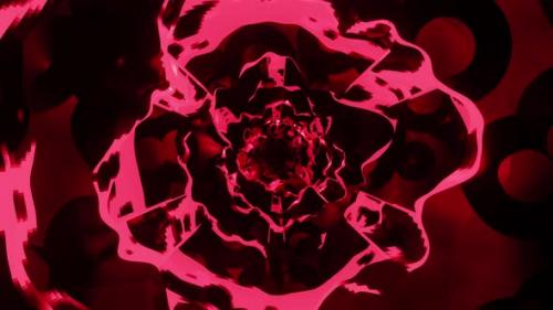 Videohive - Red and black flower tube. Looped animation - 48355609 - 48355609