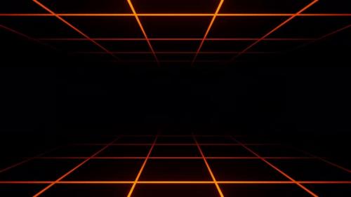 Videohive - Orange mesh on black background. Looped animation - 48355625 - 48355625