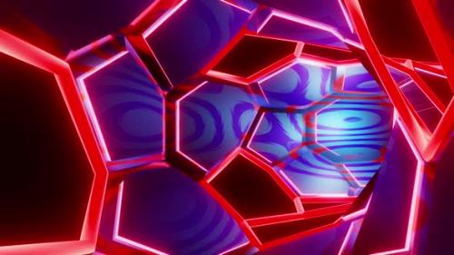 Videohive - Colorful abstract background with blue and red design. Looped animation - 48355630 - 48355630