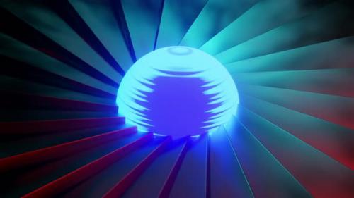 Videohive - Abstract object with black background and blue ball. Looped animation - 48355634 - 48355634