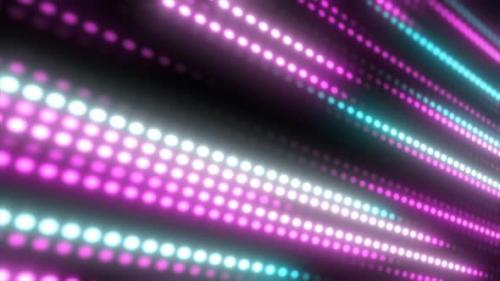 Videohive - Abstract bright purple background pattern of flying lines of dots and glowing circles of futuristic - 48364609 - 48364609