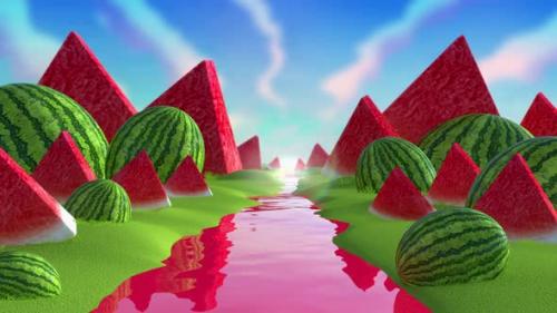 Videohive - Watermelon Background Loop 2 K - 48365264 - 48365264