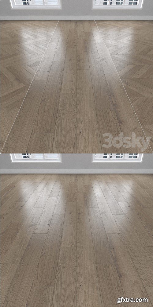 Parquet Oak, 3 types: herringbone, linear, chevron.