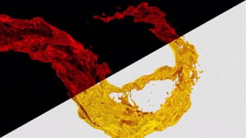 Videohive - Red and Gold Liquid Swirls - 48365508 - 48365508