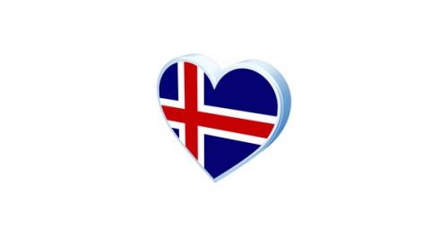 Videohive - Iceland Flag Heart Shape - 48366002 - 48366002