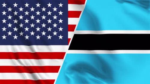 Videohive - Usa And Botswana Flag Loop - 48366006 - 48366006