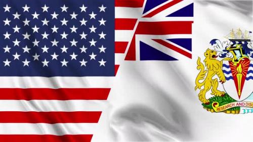 Videohive - Usa And British Antarctic Territory Flag Loop - 48366010 - 48366010