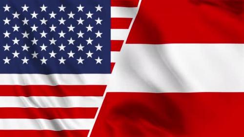 Videohive - Usa And Austria Flag Loop - 48366035 - 48366035