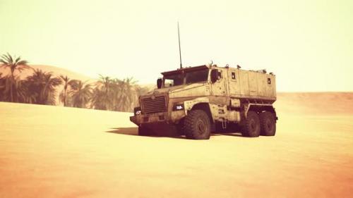 Videohive - Armoured Military Truck in Desert - 48367512 - 48367512