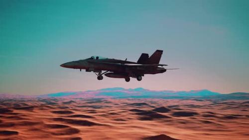 Videohive - American Military Plane Over the Desert - 48367521 - 48367521