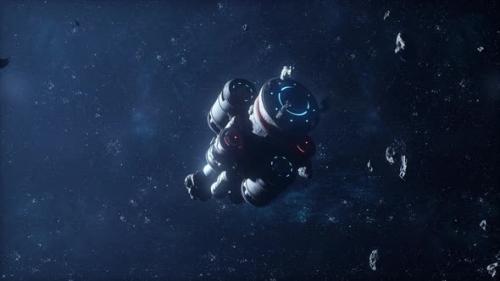 Videohive - Alien Military Vessel is on a Course Towards Our Planet - 48367725 - 48367725