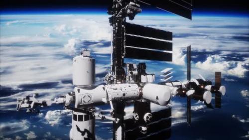 Videohive - ISS Taken with the Earth in the Background in the Space - 48367889 - 48367889