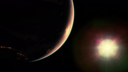 Videohive - Sphere of Nightly Earth Planet in Outer Space - 48368105 - 48368105