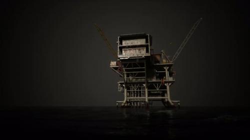 Videohive - A Towering Oil Rig in the Middle of the Ocean - 48387912 - 48387912