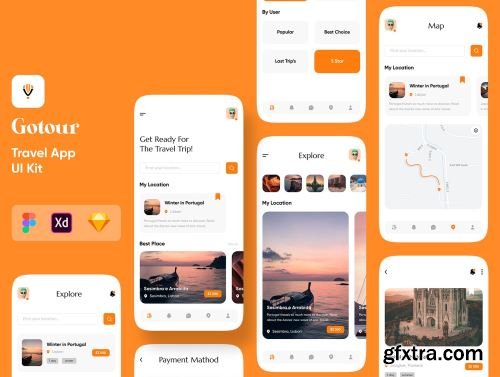 Gotour - Travel app design Ui8.net