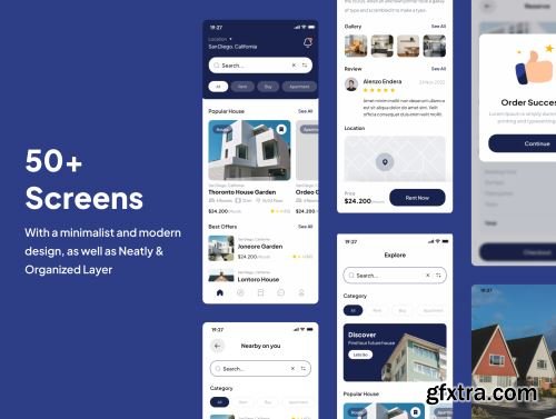 Hosurent - Real Estate App UI Kits Ui8.net