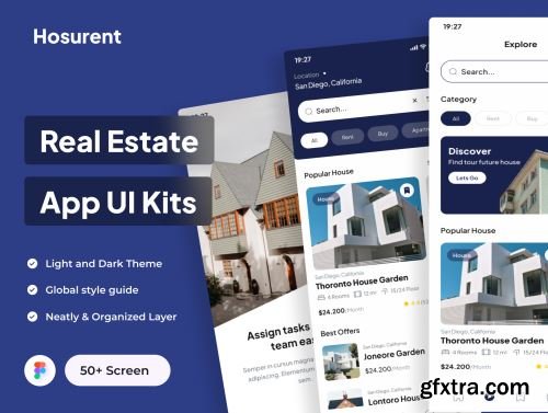 Hosurent - Real Estate App UI Kits Ui8.net