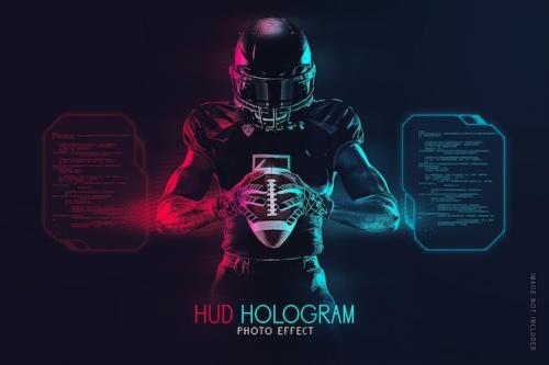 Premium PSD | Hud futuristic hologram photo effect Premium PSD