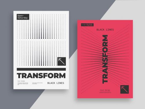 Minimal Geometric Posters Layout with Distortion Shapes 643817618