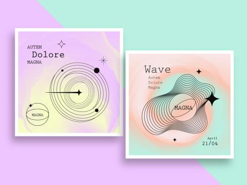 Abstract Geometric Post Layout with Pastel Color Accents 643817615
