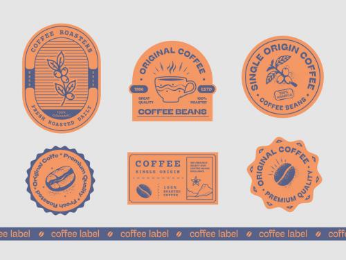 Vintage Coffee Labels Set 643817612