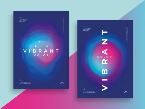 Modern Poster Layout Set with Gradient Shape 643817610