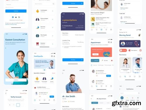 Healthpedia – Medical mobile app design UI Kit Ui8.net