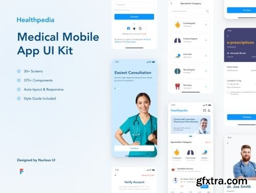 Healthpedia – Medical mobile app design UI Kit Ui8.net