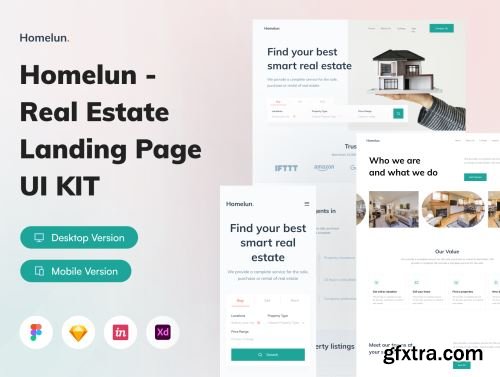 Homelun - Real Estate Landing Page UI KIT Ui8.net