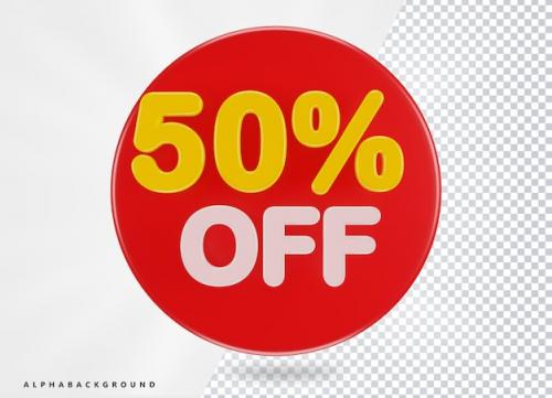 Premium PSD | 50 off sale banner mega sale special offer sign board promotion transparent background Premium PSD