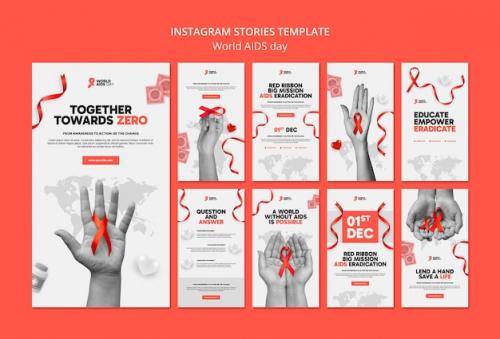 Premium PSD | World aids day instagram stories Premium PSD