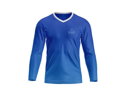 Long Sleeve Soccer Jersey Mockup - V Neck - Front View - Design 642254014