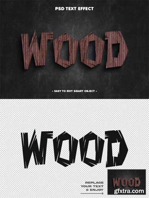 Realistic Wood 3D Layer Style Text Effect