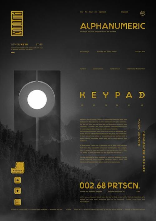 Premium PSD | Product information brand runagdi keyboard Premium PSD