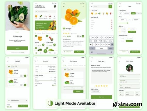 Groshop - Grocery App UI Kit Ui8.net