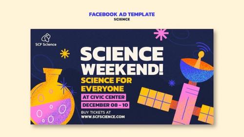 Premium PSD | Hand drawn science event facebook template Premium PSD