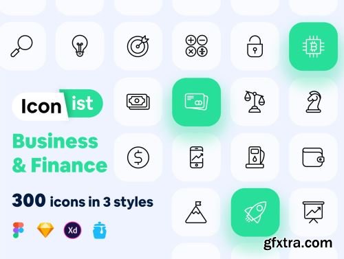 Iconist - 300 Business & Finance icons Ui8.net